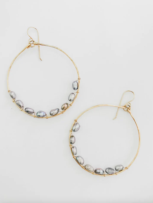 Orchid Gold Hoop Earrings