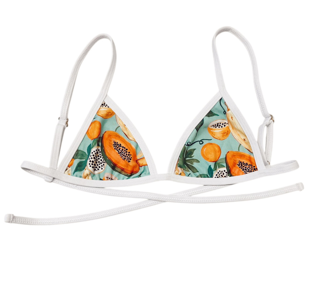 Rio Bikini Top - Papaya Print
