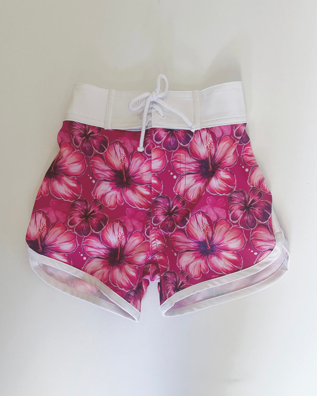 Hibiscus Hunny Print Kids Surf Shorts